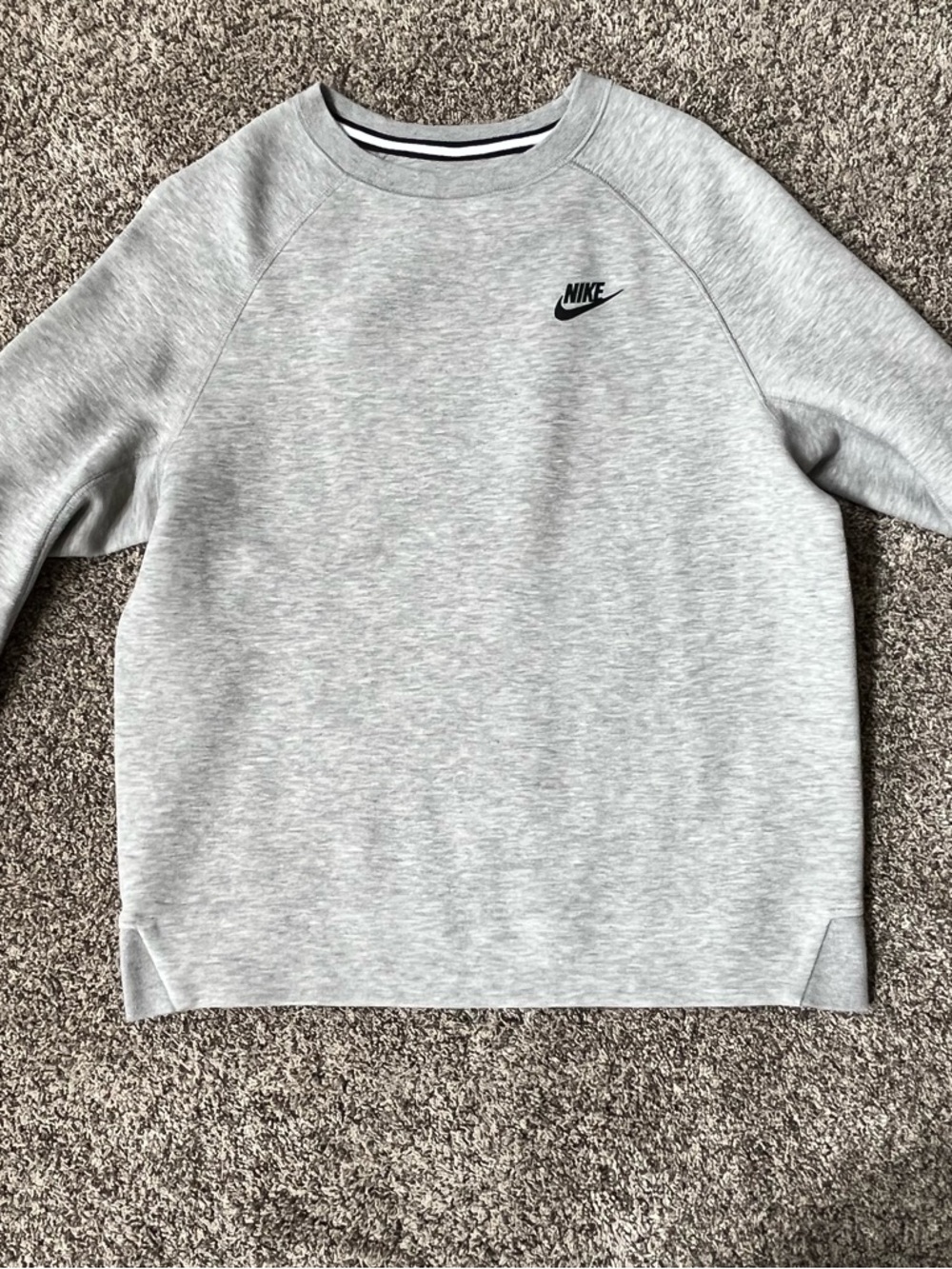 Boys Nike Tech Light Gray Crewneck Sweatshirt
